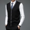 thumbnail image 4 of Nuevo cárdigan de punto con botones para hombre, suéter de lana sin mangas con cuello en V para primavera y otoño, chaleco informal para hombre, cárdigan de punto, 4 of 5