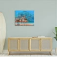 thumbnail image 2 of Summer Beach Bike Ride Reflection Coastal Painting Gallery Wrapped Canvas Print Wall Art, 2 of 7