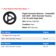 thumbnail image 2 of Engine Harmonic Balancer - Compatible with 2009 - 2020 Chevy Traverse 3.6L V6 (with Single Belt) 2010 2011 2012 2013 2014 2015 2016 2017 2018 2019, 2 of 2