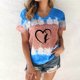 thumbnail image 2 of Mujeres Casual Cuello Redondo Manga Corta Estampado Jersey Blusa Camiseta Tops Sueltos OAVQHLG3B Store  lin121212, 2 of 4