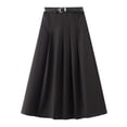 thumbnail image 6 of Mrzhqd Women Skirts Casual Dress Mid Length Suit Skirt A Line High Waisted Pleated Skirt Daily Half Suit Skirts Black L, 6 of 9