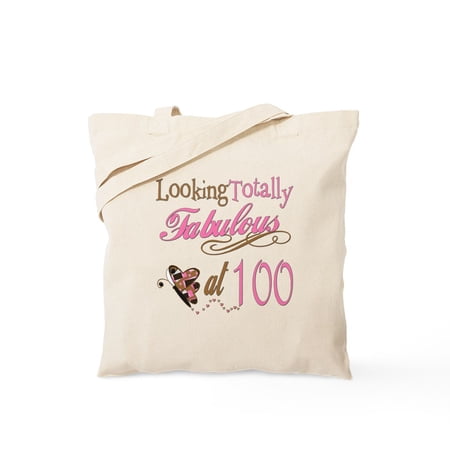 CafePress – Fabulous 100Th Birthday Butterfly Tote Bag – Unisex Canvas Tote Bag Beige 1-Piece