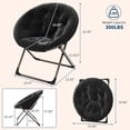 thumbnail image 2 of Eastvita Faux Fur Folding Oversized Saucer Moon Chair with Key Features (Black), 2 of 7
