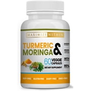 Turmeric & Moringa Veggie Capsules, 60 Count, Organic, Gluten-Free, Soy-Free, Dairy-Free, GMO-Free