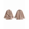 thumbnail image 3 of Women Winter Faux Fur Coats Long Sleeve Lapel Outerwear Cardigan Fashion Fur Coat Top Khaki L, 3 of 7