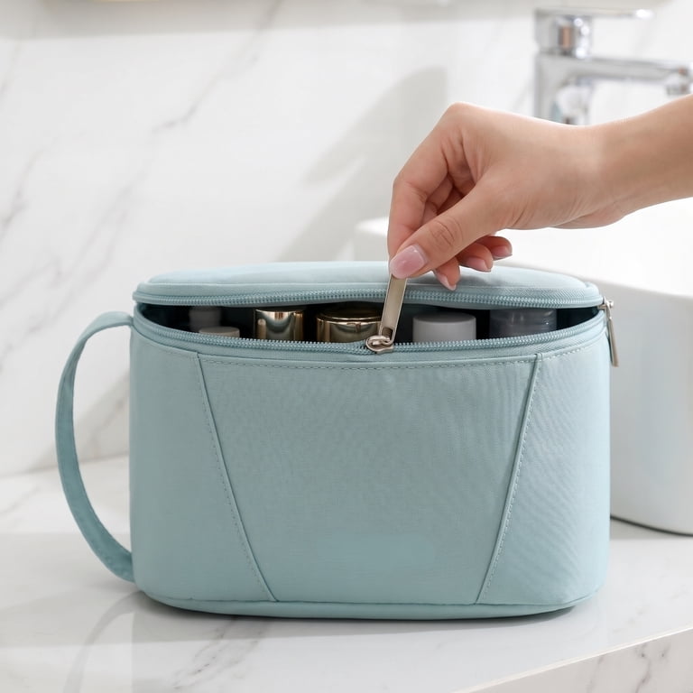 cute travel bag toiletries Portable Makeup Bag for Women Travel Toiletry Bag Cute Cosmetic Organizer  Pack Zipper Make Up Pouch Set Travel Essentials Toiletries Holder Bag，Coffee