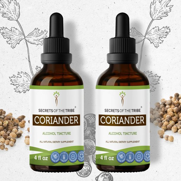 Coriander Tincture Alcohol Extract, Organic Dried Coriander (Coriandrum