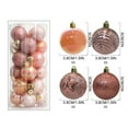 thumbnail image 3 of 24pcs 1.57 Inch Christmas Bucket Painted Plastic Ball Ornaments Tree Decoration Pendant Multiple Shapes Shatterproof Design (Rose Gold), 3 of 6
