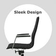 thumbnail image 6 of 2xhome Modern Black High Back Office Desk Chair | Upholstered Ribbed PU Leather with Metal Frame | Adjustable Height, Tilt Lock | Computer Armchair for Home, Conference, Meetings, Set of 1, 1 piece, 6 of 11