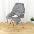 thumbnail image 1 of 23.6"X39.3" Soft Warm Silver Grey Rug Fur Sheep Wool Chair Sofa Cover Mat  Area Rug, 1 of 6