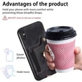 thumbnail image 3 of SaniMore for iPhone Xs Max Wallet Case, [RFID Blocking] Elastic Card Slot Vehicle Magnetic PU Leather Ring Holder & Lanyard Stand Money Pocket Protective Cover for iPhone Xs Max, Black, 3 of 15