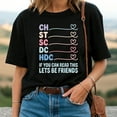 thumbnail image 2 of CH ST SC DC HDC Crochet Abbreviations Shirt – Funny Crochet Lovers Tee, ‘If You Can Read This Let’s Be Friends’ Craft T-Shirt, 2 of 5