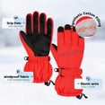 thumbnail image 4 of Cooraby 2 Pairs Kids Snow Ski Gloves Winter Waterproof Warm Gloves for Boys Girls Cold Weather Outdoor, 4 of 7