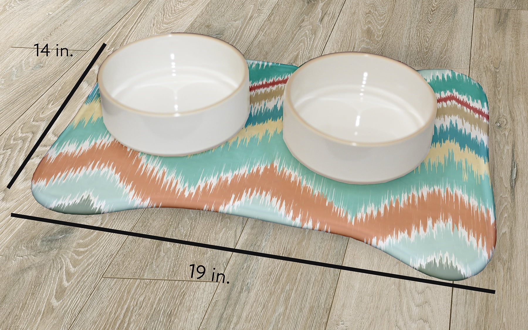 Simply Daisy Chevron Rug Bone Shape Pet Feeding Mat for Dogs