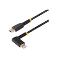 thumbnail image 1 of StarTech.com 3ft (1m) Durable USB-C to Lightning Cable - Right-Angled Heavy Duty Aramid Fiber USB Type-C to Lightning Charging/Sync Cord - Apple MFi Certified - Rugged iPhone Lightning Cable - Lightning cable - 24 pin USB-C male to Lightning male - 3.3 ft - black, 1 of 5