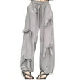 thumbnail image 2 of YHAJDS Women's Winter Trousers,Casual Pants for Women Wide Leg Pants Woman Pants for Women Solid Color Elastic Waist Pants with Bow Loose Fashion Trendy Full Length Pants, 2 of 5