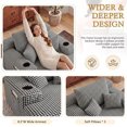 thumbnail image 3 of 65" Oversized Indoor Chaise Lounge Chair, Boneless Double Layer Side Pocket Chaise with 3 Pillows, Cloud Corduroy Sofa Bed, Black, 3 of 8