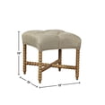 thumbnail image 3 of Cape Town Bobbin Turned Occasional Stool, Linen Upholstery, 3 of 4