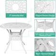 thumbnail image 2 of VIVIJASON 3-Piece Patio Bistro Set, Outdoor All-Weather Cast Aluminum Furniture Dining Set, Include 2 Swivel Rocker Chairs and 35.4" Round Table w/Umbrella Hole for Balcony, Lawn, Garden, White, 2 of 7