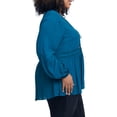 thumbnail image 3 of Women's Plus Size Long Sleeve Lace Up Peasant Top, 3 of 4