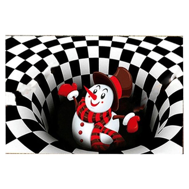 Felpudo con ilusión 3d de Navidad, alfombra antideslizante para el suelo, alfombras para mesita de noche, dormitorio, sala de estar y niños