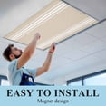 thumbnail image 6 of Beige Striped Fluorescent Light Covers, Farmhouse Luxurious White Stripes Modern Abstract Art Magnetic Light Covers for Ceiling Lights, Fluorescent Ceiling Shade for Classroom Office 4x2Ft x 3PCS, 6 of 8