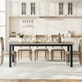 thumbnail image 4 of Industrial Dining Table for 6-8 – 78.7" Rectangular Wooden Table – Strong Metal Frame – Rustic Grey Finish – Perfect for Kitchen, Home, Restaurant – Only Table – Grey, 4 of 8