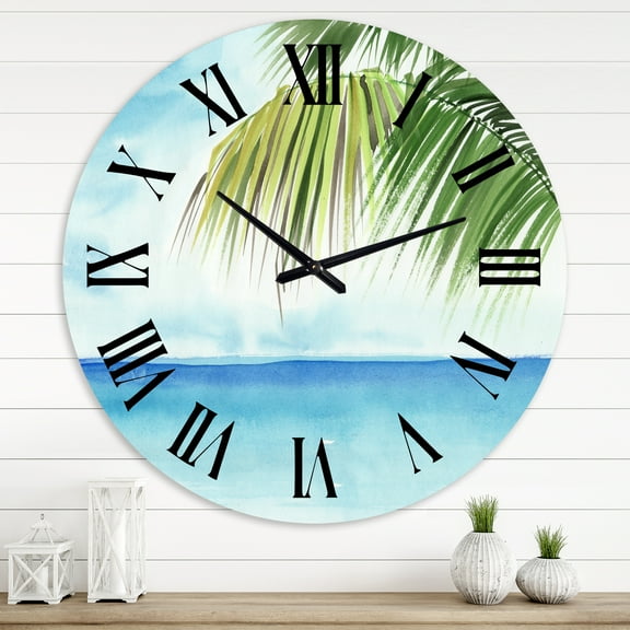 Designart 1 in Quartz Coastal Wall Clock