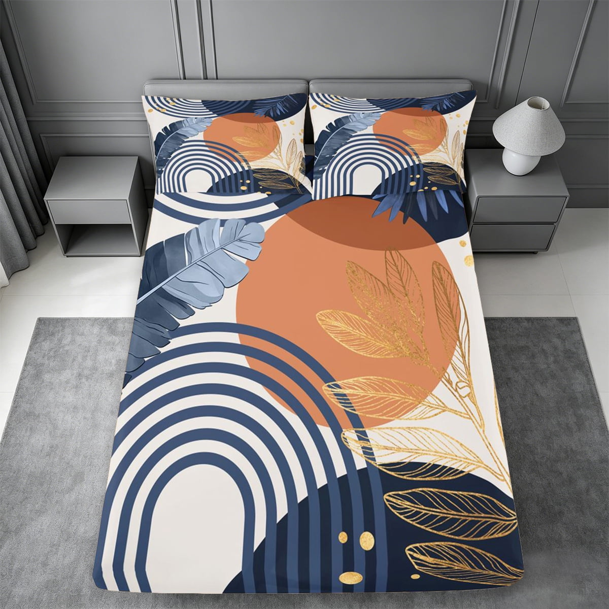 meiyoeat Bohemian Exotic Style Queen Sheets For Girls,Tropical Abstract Art Queen Sheet Sets,4 Pieces