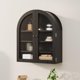 thumbnail image 1 of Yeshouse Pequeño botiquín arqueado de pared, gris lavado, con estante ajustable, ideal para sala de estar o lavandería. Ahorra espacio, 1 of 6
