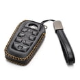 thumbnail image 2 of Vitodeco Genuine Leather Smart Key Fob Case Cover Protector Compatible with Toyota Land Cruiser, 4Runner, RAV4, Camry, Highlander 2019-2025 (4-Button, Black), 2 of 6