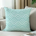 thumbnail image 3 of LALILO Throw Pillow Covers Stripe Green Aqua Pastel Two Tone Cushion Cover 18" x 18", 2 Pack, 3 of 6