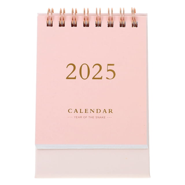 Miangastore Mini Calendrier de Bureau 2024 2025 Calendrier de Table Décor Spiralé 2 Pcs