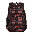 thumbnail image 2 of Game Controller Red Pattern Backpack for School, Cute School Bag with Adjustable Shoulder Straps and Padded Back, 16.9"x12.6"x5.9", 2 of 5