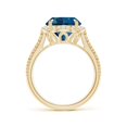 thumbnail image 2 of ANGARA Natural 4.2 ct London Blue Topaz Rope Split Shank Ring in 14K Yellow Gold for Women (Size-10mm) | November Birthstone, Anniversary, Jewelry Gift for Women | Natural London Blue Topaz Ring, 2 of 10