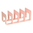 thumbnail image 2 of flameer 4 Compartment Book Storage Rack Acrylic Bookends Bookshelf Dividers for Bookcase Pink, 2 of 8