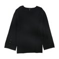 thumbnail image 2 of Alfani Blusa de manga con botones para mujer, negro, grande Alfani Pull-over, 2 of 2