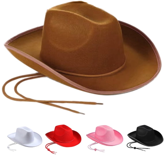 Lightweight Solid Color Hats for Women Men Thick Fabric with Brim Western Felt Casual