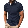 thumbnail image 2 of WIZUTIZ Men's Button-Down Shirt Solid Color Short Sleeve Turndown Collar Everyday Shirt Moisture Wicking Breathable Lightweight Summer Sports Top, 2 of 5