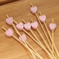 thumbnail image 4 of BambooMN - Decorative Pink Heart Bamboo Food & Drink Picks Skewers - 8.3" (21cm) - 100pcs, 4 of 4