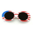 thumbnail image 2 of V.W.E. Vintage Sunglasses UV400 Bold Retro Oval Mod Thick Frame Sunglasses Clout Goggles with Mirror Lens USA FLAG, 2 of 4