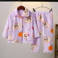 thumbnail image 4 of Generic Kids Clothing Set Sleepwear Autumn Winter Solid Color Children's Sleepwear Set Home Clothes For Boys Girls Medium Small Thick Warm Sleepwear(7-8 Years,Purple), 4 of 4
