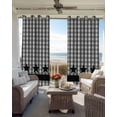 thumbnail image 6 of Gray Black Plaid Blackout Curtains for Bedroom Living Room Darkening Curtains 90 Inch Vintage Star Greyish Buffalo Lattice Black Out Window Curtain Privacy Window Treatment Grommet Drapes 52"x90"x2, 6 of 9