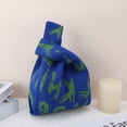 thumbnail image 5 of Unique Bargains 1 Pc Knitted Wrist Bag Letter Gift Bag Blue, 5 of 5