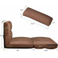 thumbnail image 5 of SHANNA Double Chaise Lounge Sofa Chair Adjustable Floor Couch with Two Pillows,Brown, 5 of 8