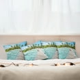 thumbnail image 3 of Ambesonne Tropical Throw Pillow Cover 4 Pack, Maldives Island Beach, 24", Fern Green Turquoise, 3 of 6