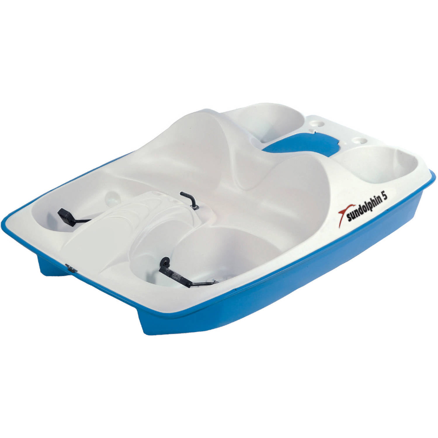 Sun Dolphin 5 Seat Pedal Boat Canopy Blue Water Sports Paddle Cooler Storage New