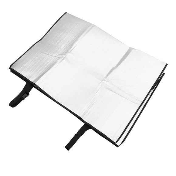 Láser Metal Cubierta de película de aluminio Cubierta del acondicionador de aire Aire acondicionado exterior Protección contra la sombra del sol Plata 96x70x40cm