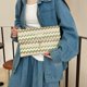 thumbnail image 1 of Mujeres Bolso de punto de punto elegante Gran capacidad Bolso de embrague de paja Purso junto al bolso (verde), 1 of 9