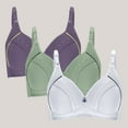 thumbnail image 2 of Lmnyox 3 Pack Comfort Wireless Bras for Women Adjustable Straps Push Up Bralettes V Neck Everyday Bras, 2 of 3